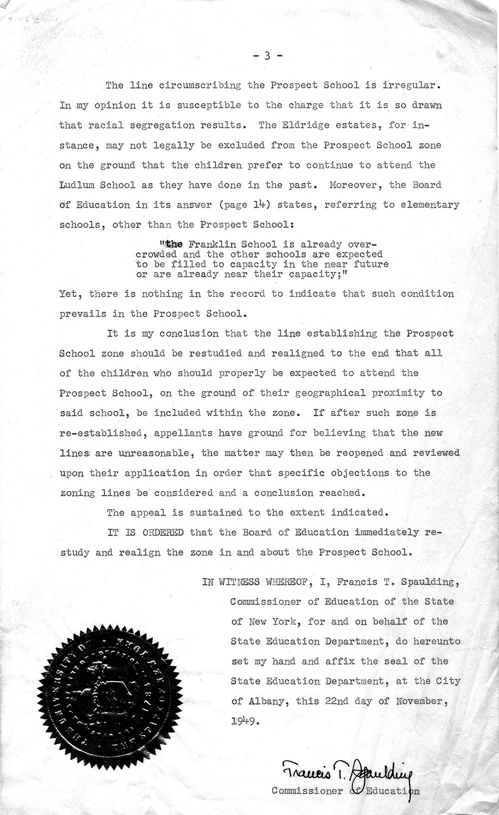 Decision Issued by the New York State Commissioner of Education in the Hempstead Case page 3