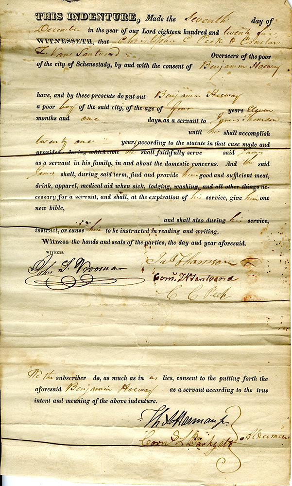 Indenture for Holway, Aged 4 page 1