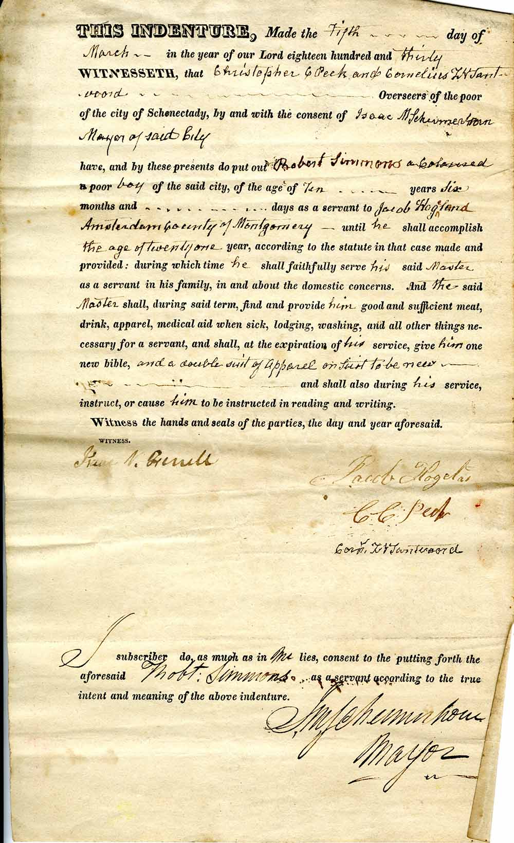 Indenture for Simmons page 1