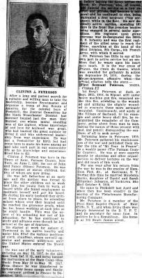 Load Clinton J. Peterson, Putman County, World War I, Biography, n.d. in Main Document Viewer
