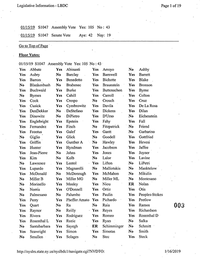 Load New York State Bill and Veto Jackets: 2019, Chapter 8 "Gender Expression Non-Discrimination Act" in Main Document Viewer