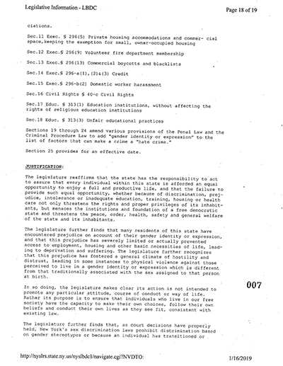 Load New York State Bill and Veto Jackets: 2019, Chapter 8 "Gender Expression Non-Discrimination Act" in Main Document Viewer