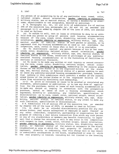 Load New York State Bill and Veto Jackets: 2019, Chapter 8 "Gender Expression Non-Discrimination Act" in Main Document Viewer
