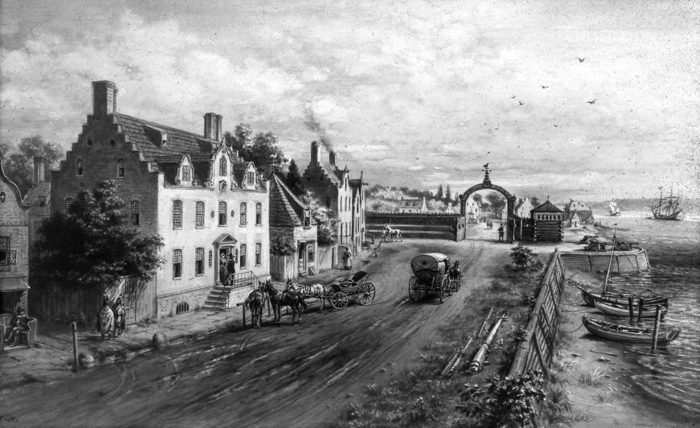 Painting of Captain Kidd's House and the New York City Wall, 1911 page 1