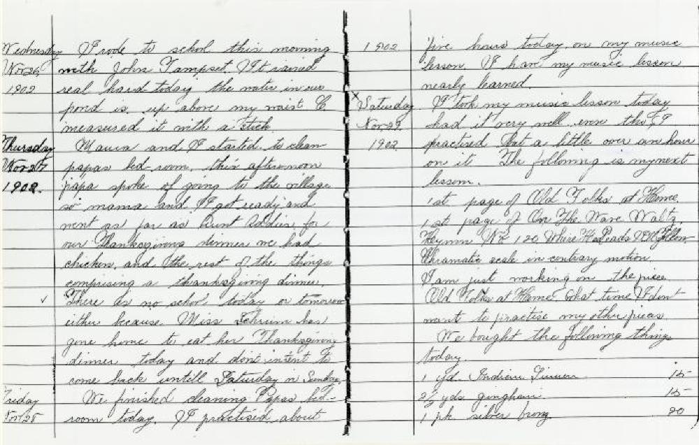 Diary of Fannie Jane Roberts, 1902 page 1
