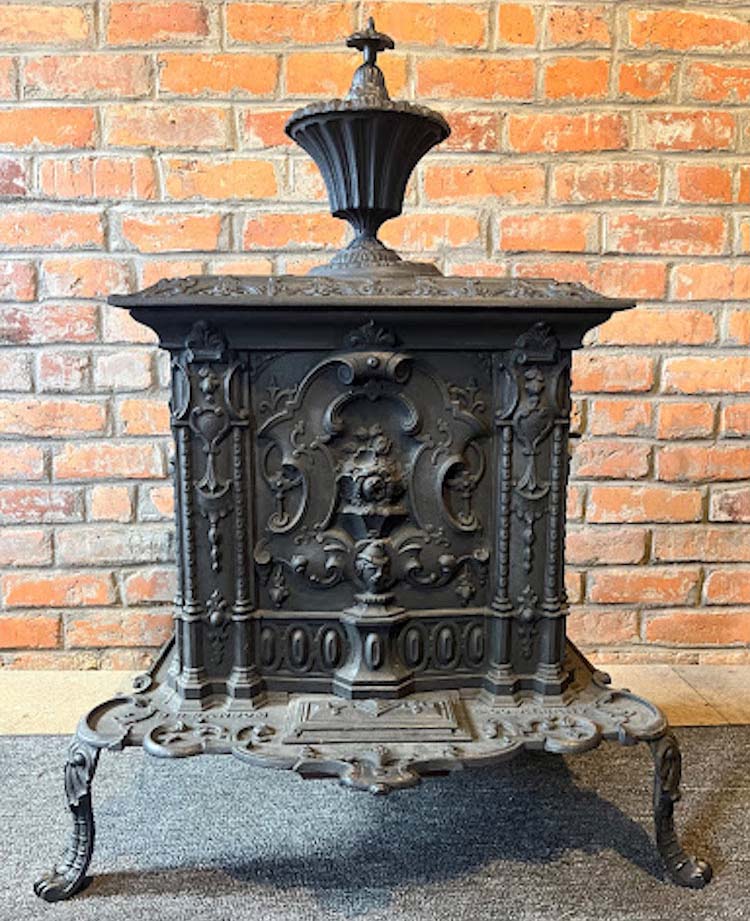 Cast-iron coal burning parlor stove. Patented in Albany c. 1846 page 1