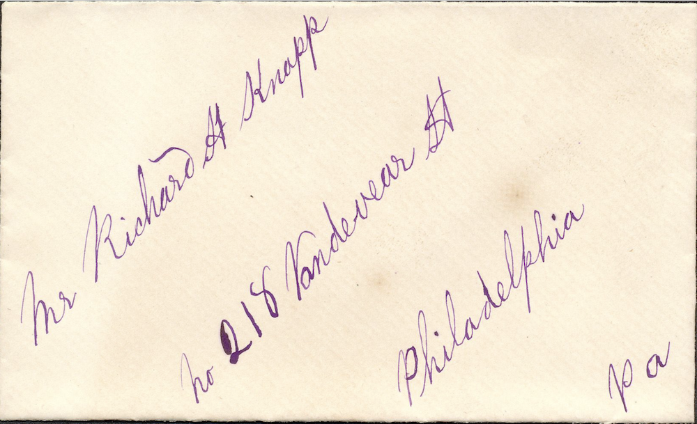 Unsent Envelope Addressed to Richard H. Knapp, 1870-1885 page 1