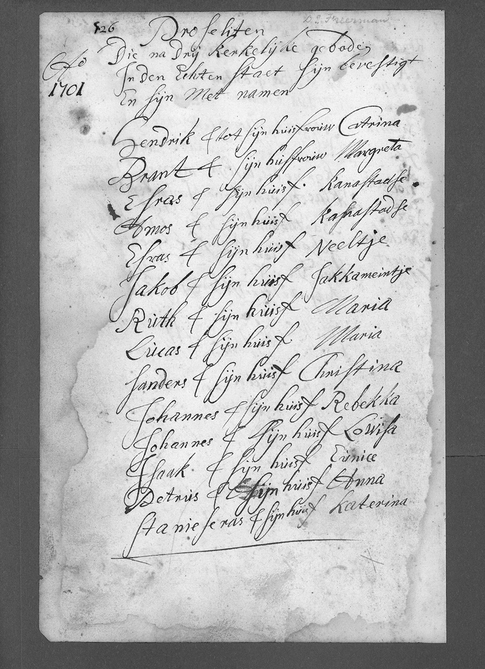 Record of Mohawk leaders joining First Reformed Church of Schenectady page 1