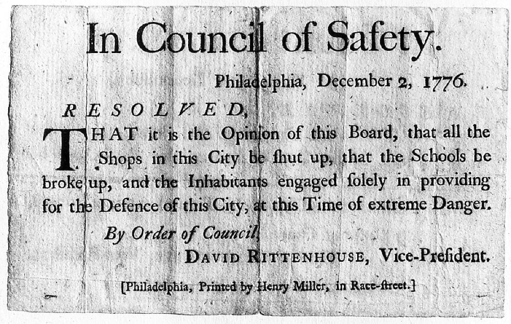 Philadelphia Council of Safety, 1776 page 1