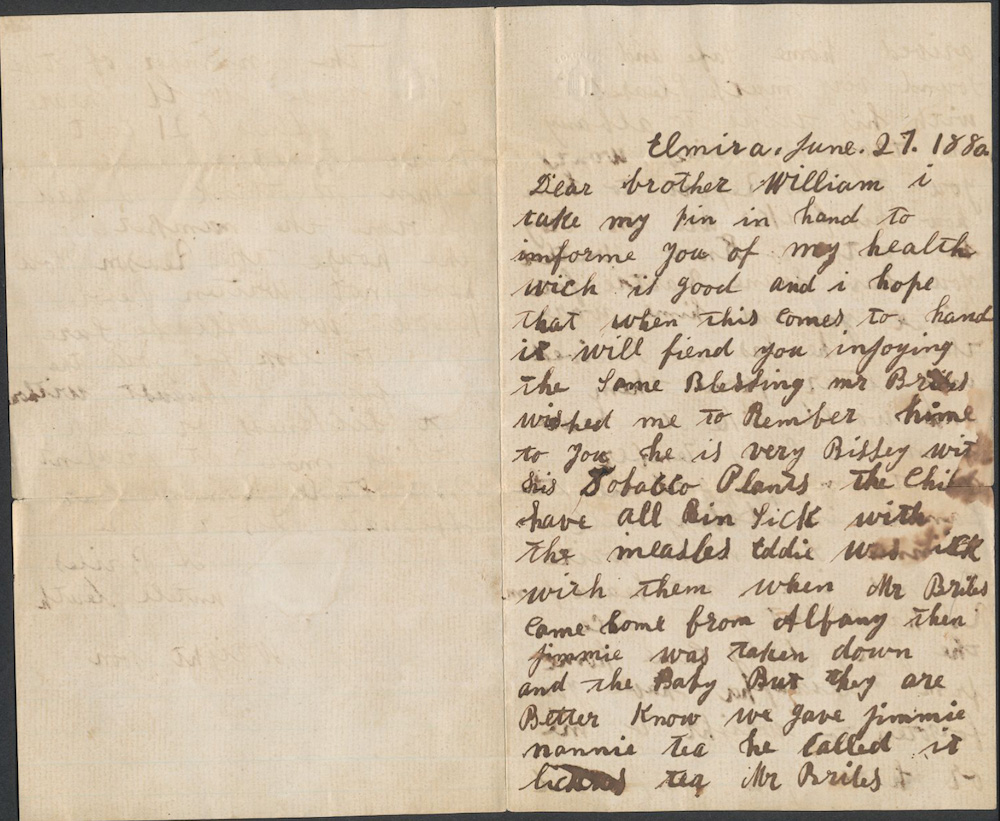 Letter from Jane Amelia Knapp Briles to William James Knapp, June 27, 1880 page 1