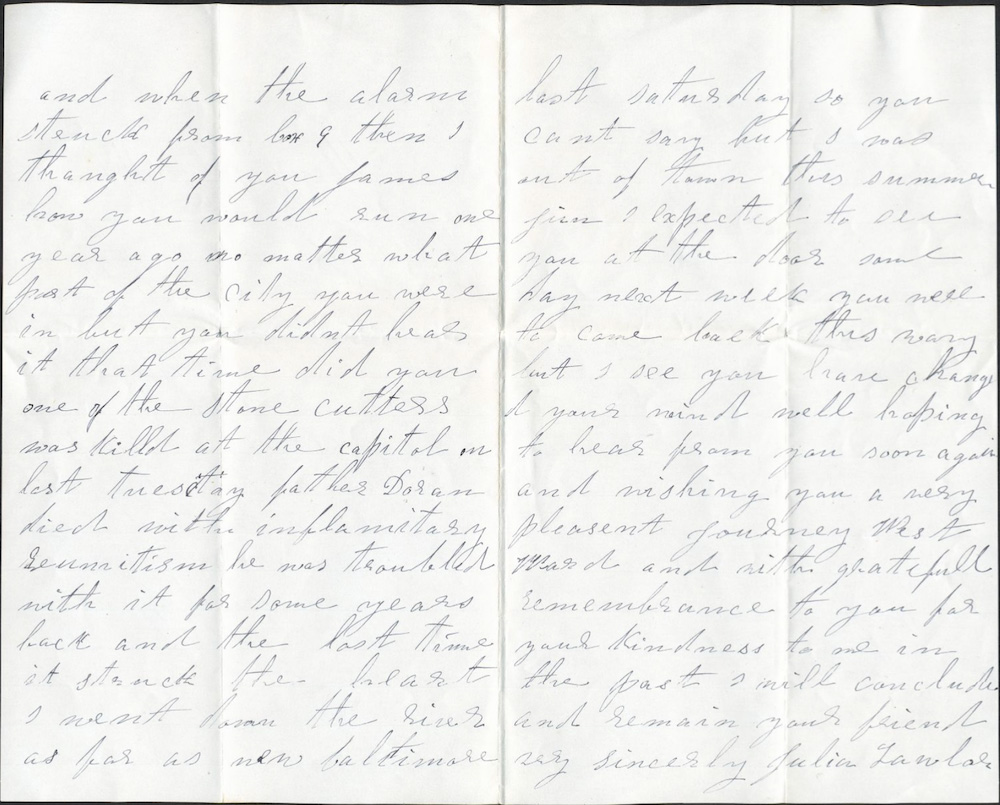 Letter from Julia Lawlor to William James Knapp, July 30, 1880 page 2