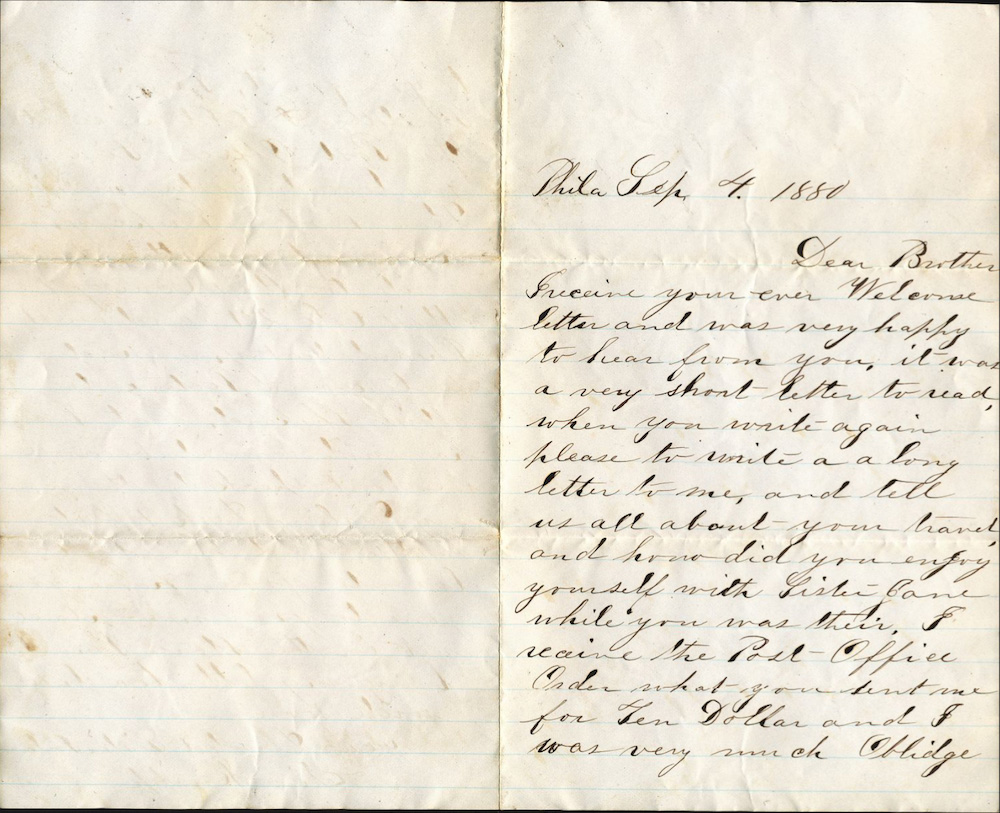 Letter from Eliza Knapp to William James Knapp, September 4, 1880 page 1