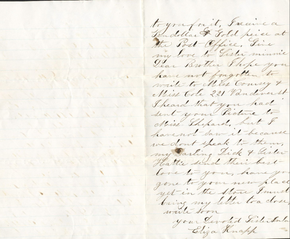 Letter from Eliza Knapp to William James Knapp, September 4, 1880 page 2