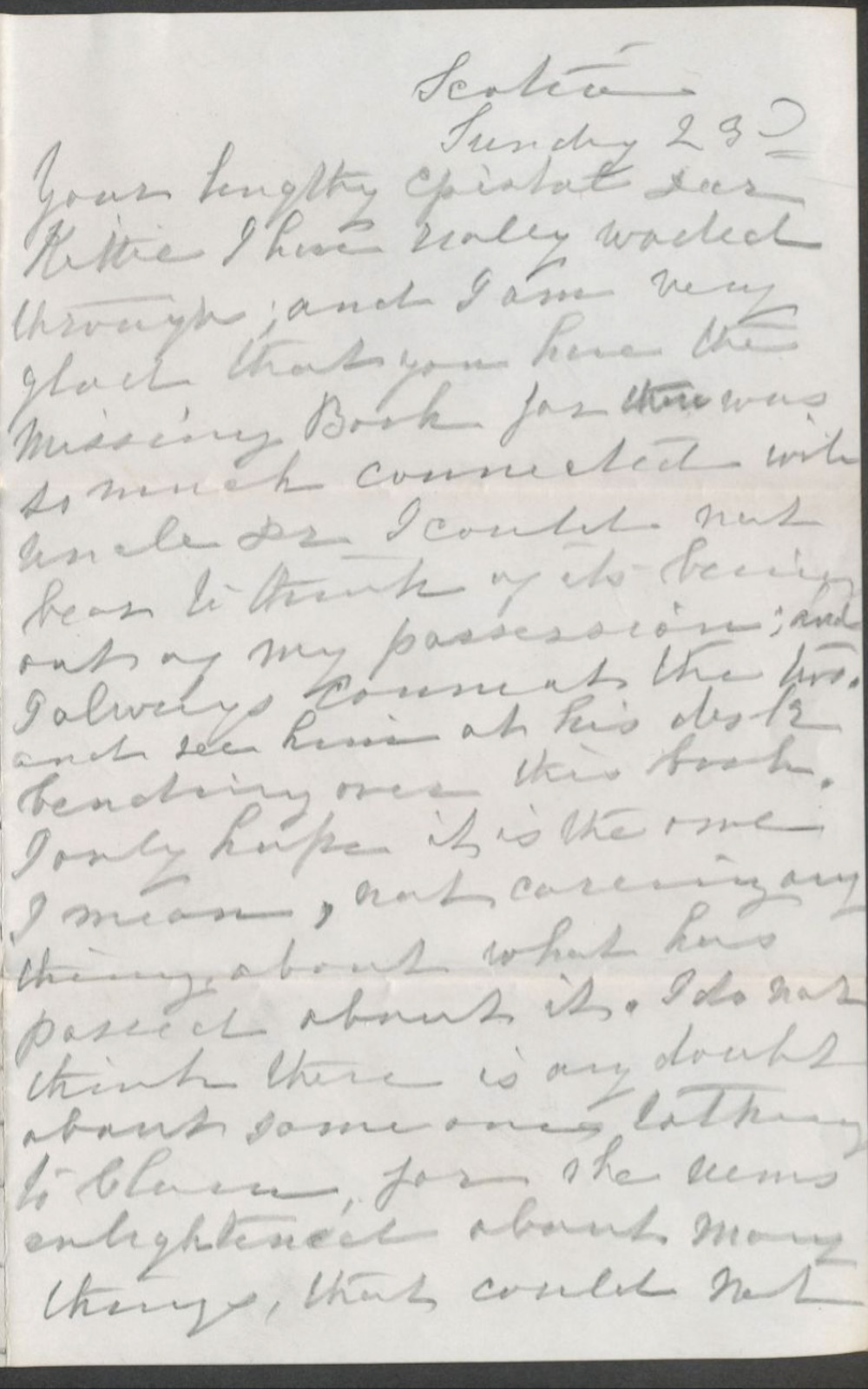 Letter from Harriet Maria Van Rensselaer to Catherine Bogart Putman Rankin, August 23, 1890 page 1