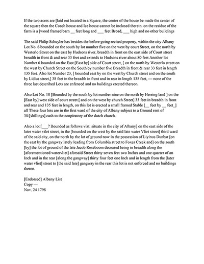 Load Schuyler List of Real Property Transcription in Main Document Viewer