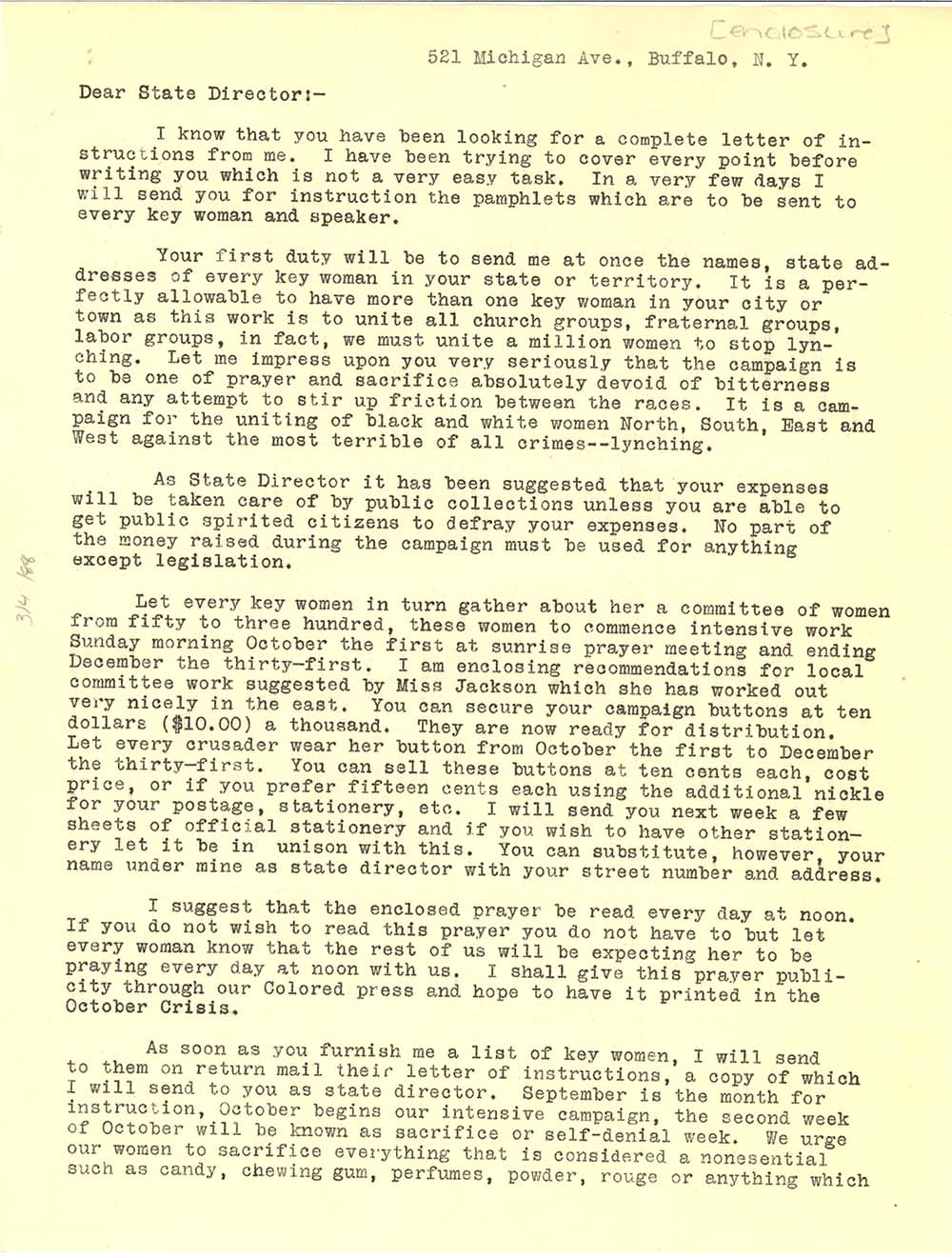 Circular letter from Mary B. Talbert, August 1922 page 1