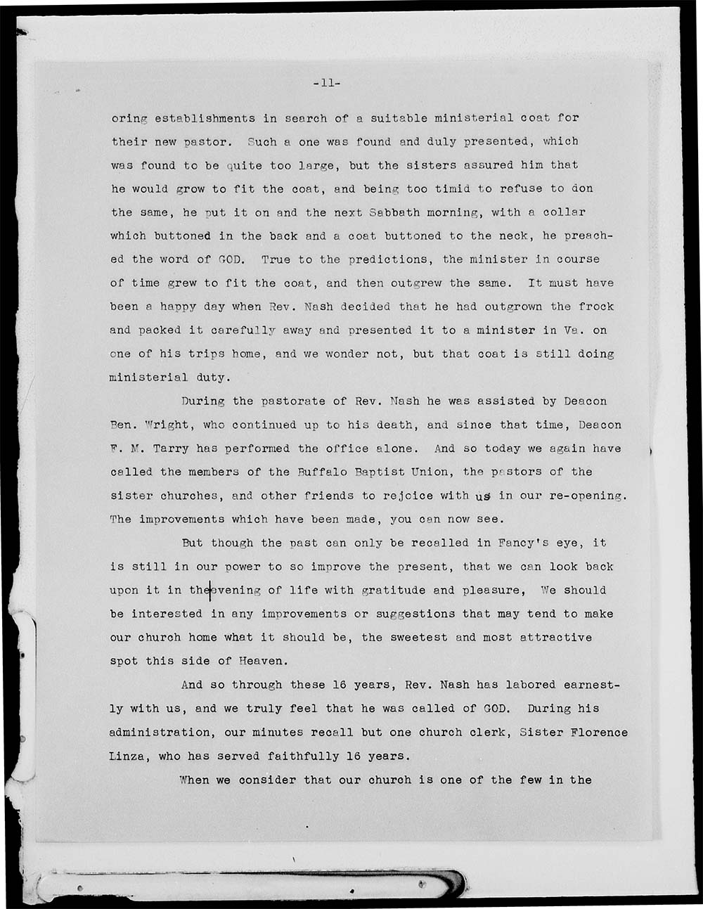 Michigan Street Baptist Church; History; 1836-1908 page 11