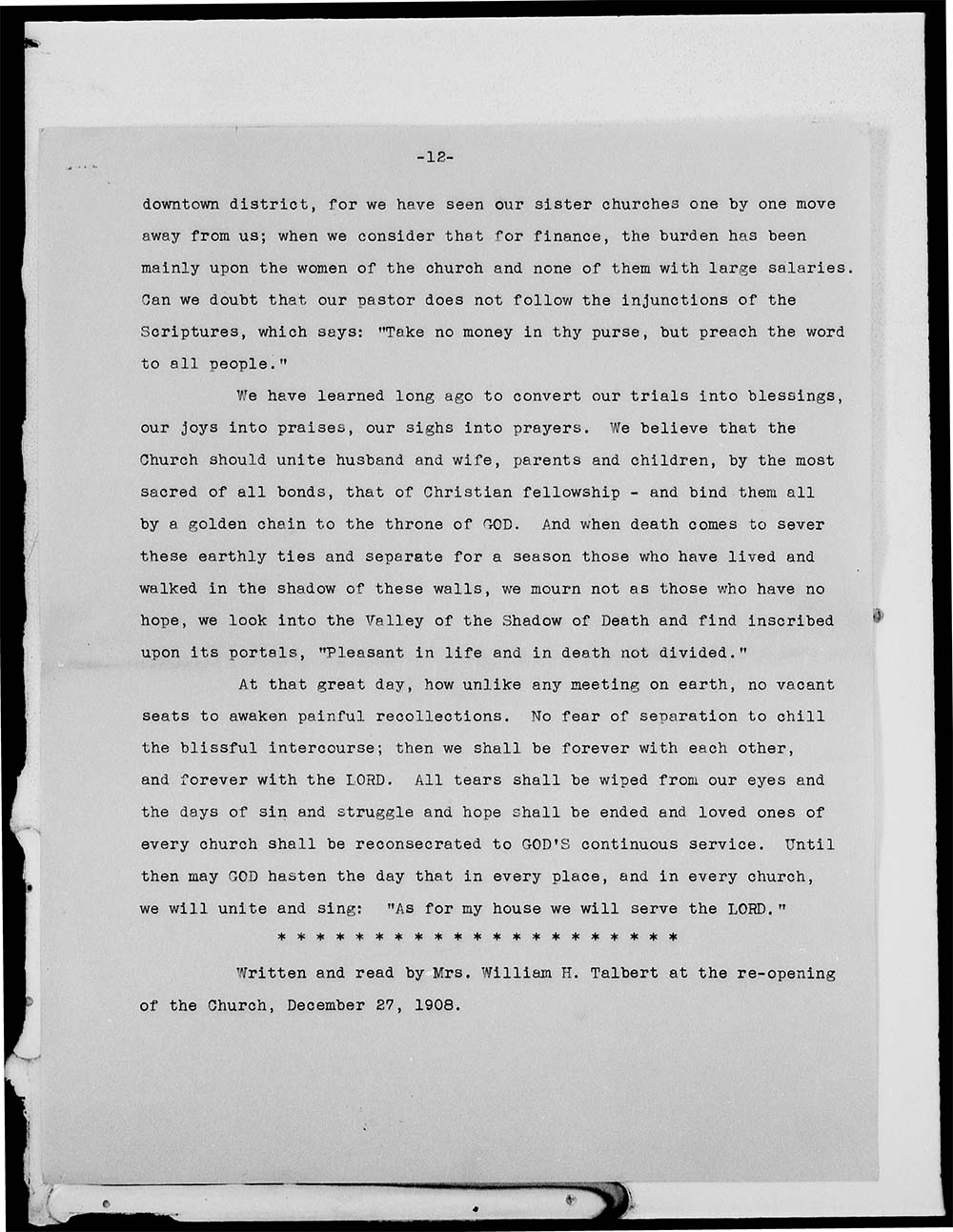 Michigan Street Baptist Church; History; 1836-1908 page 12