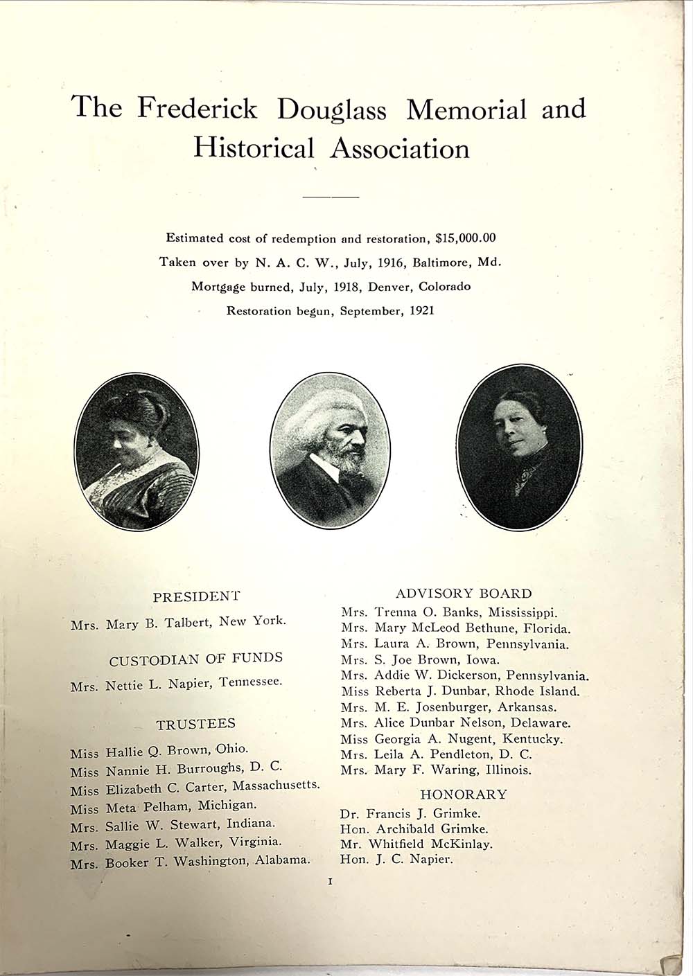 Souvenir Program August 12, 1922 page 2