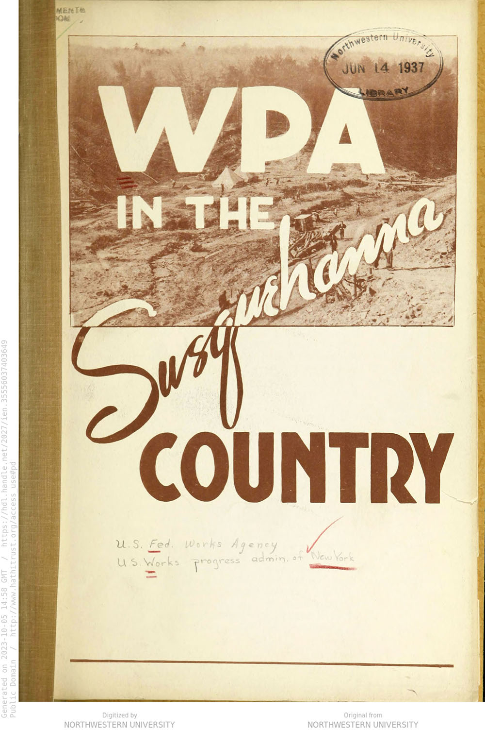 WPA in the Susquehanna Country page 1