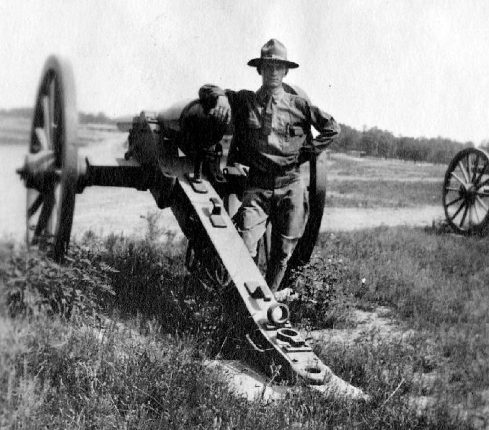 Soldier at a Cannon, World War I, c. 1917 page 1
