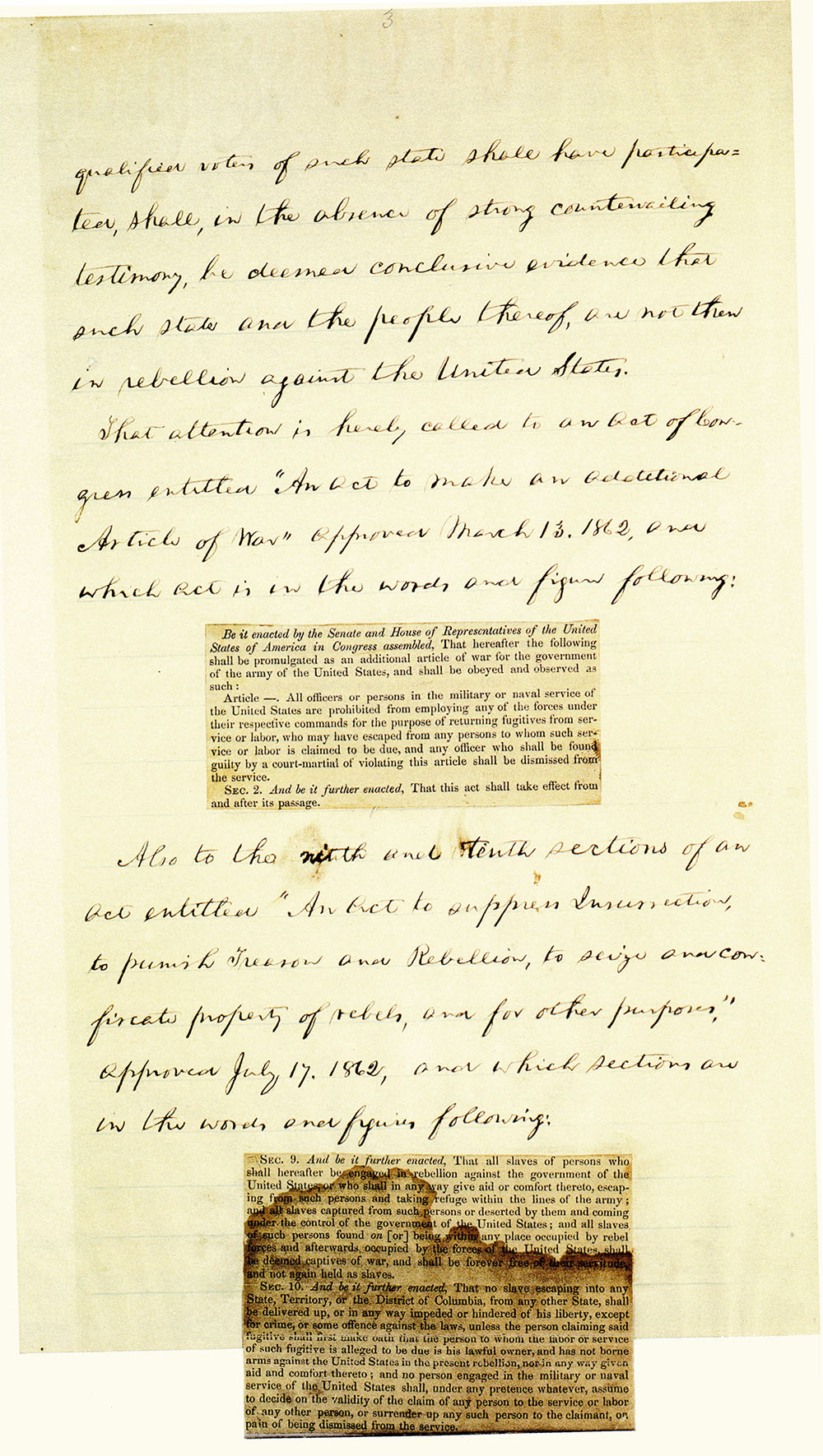 Preliminary Emancipation Proclamation page 3