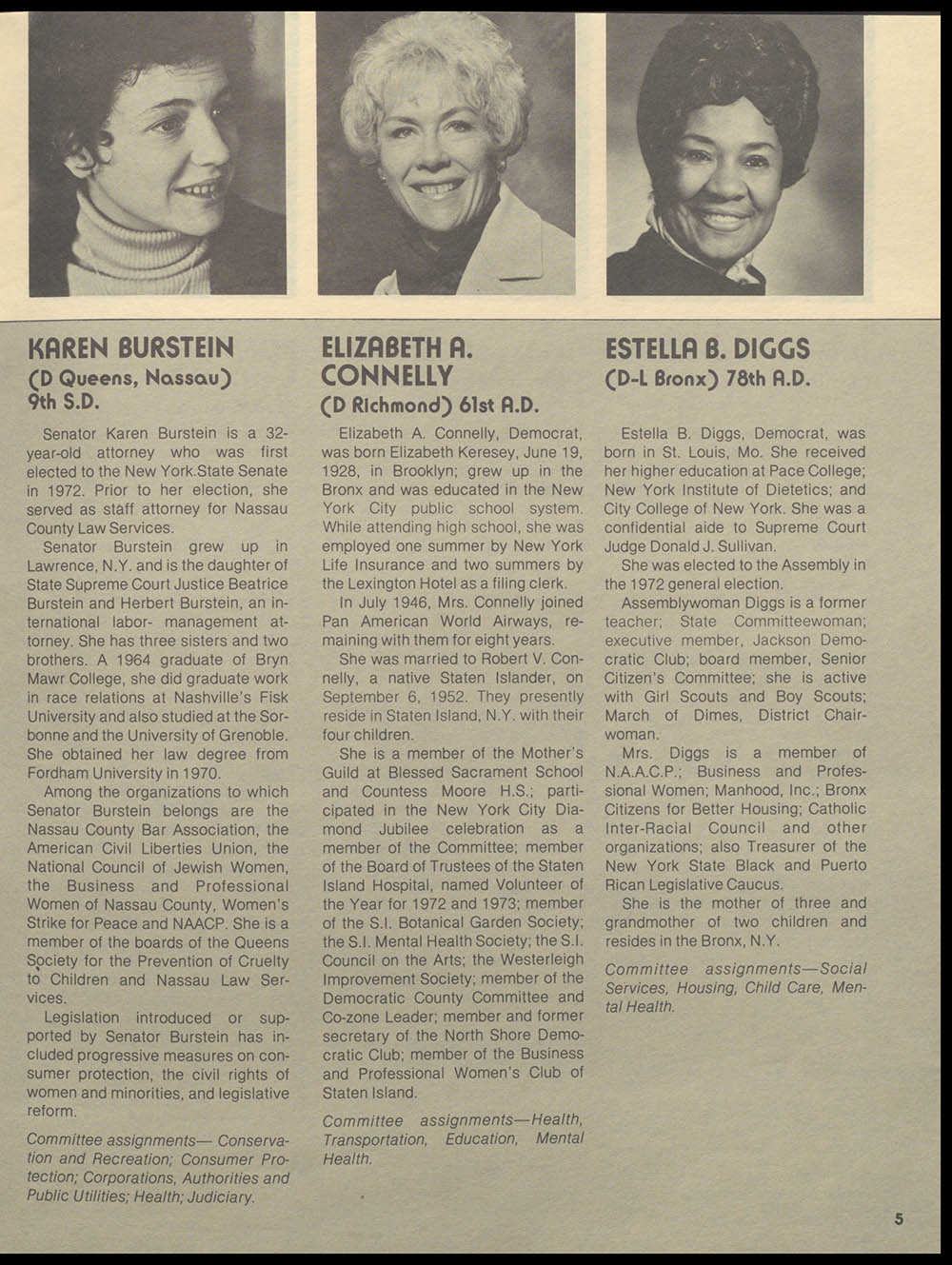 "Women New York" Bi-Monthly News from the Women's Division of the State of New York, Volume 1, Number 3, April/May 1976 page 5