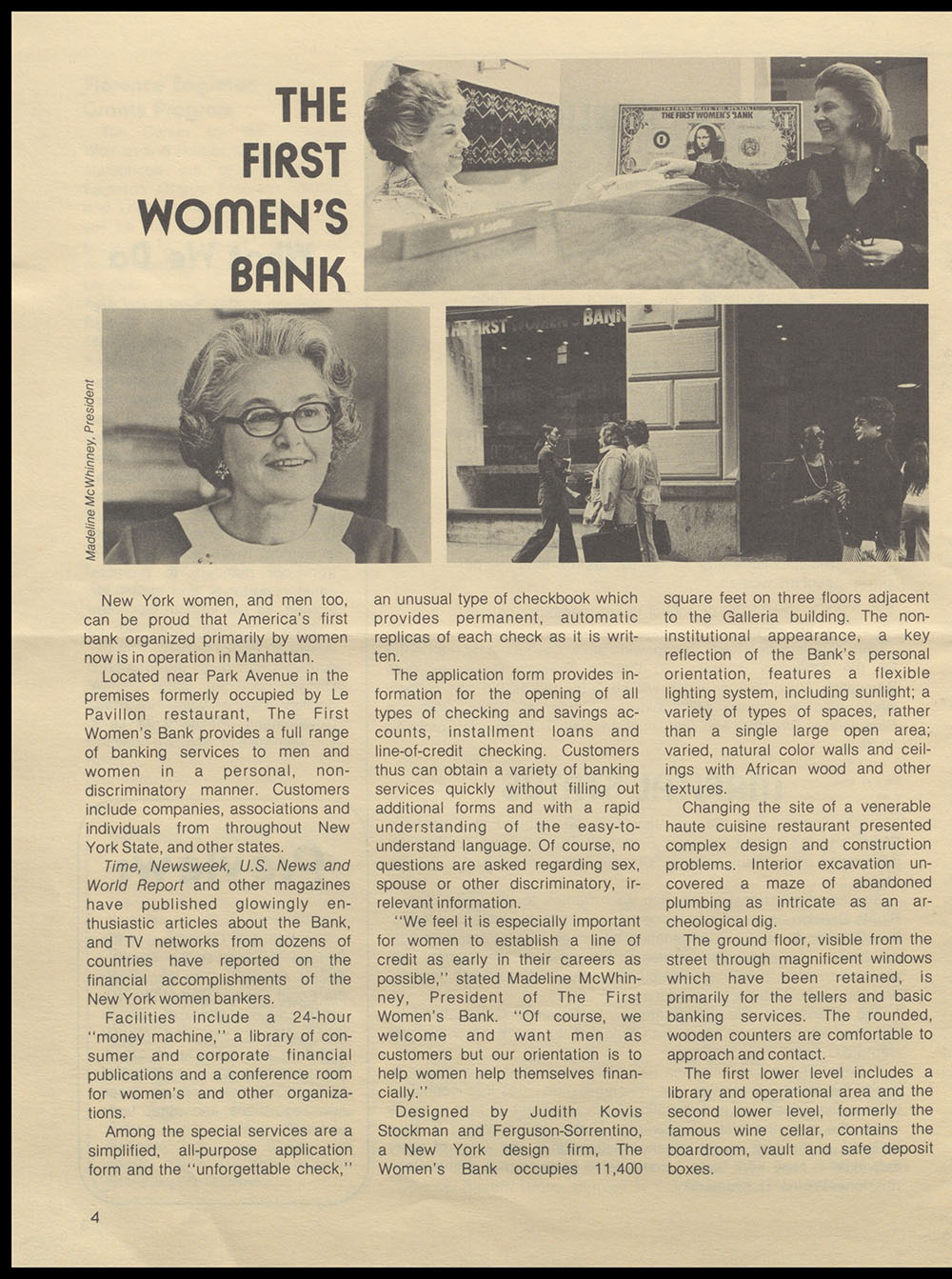 "Women New York" Bi-Monthly News from the Women's Division of the State of New York, Vol. 1, No. 2, February/March 1976 page 4