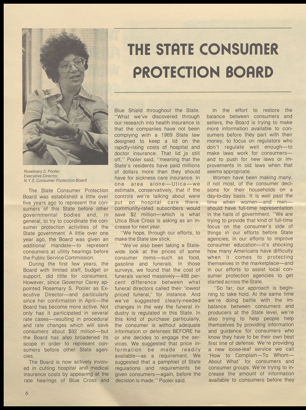 "Women New York" Bi-Monthly News from the Women's Division of the State of New York, Vol. 1, No. 2, February/March 1976 page 6