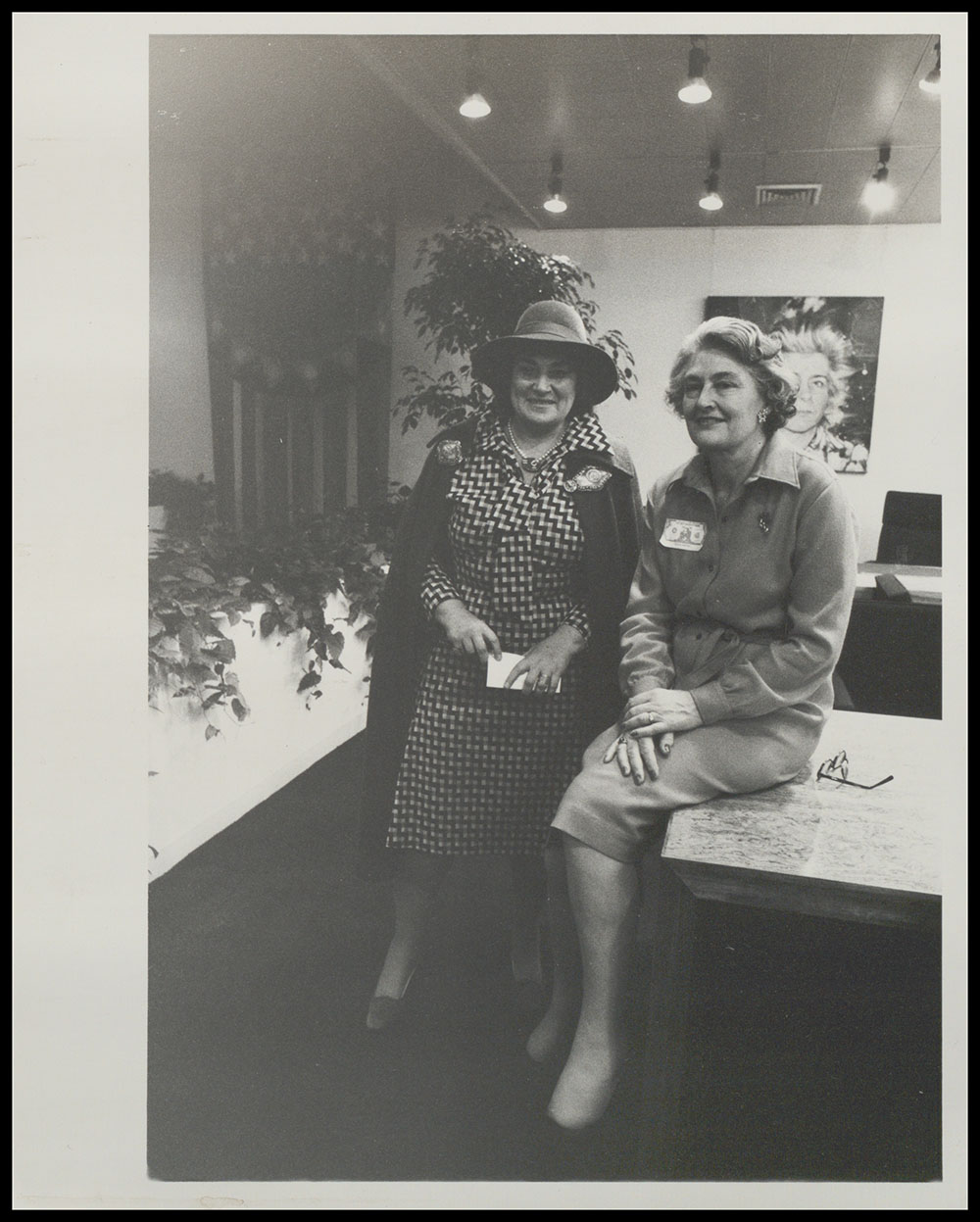 Congresswoman Bella Abzug and Madeline McWhinney, President of the First Women's Bank page 1