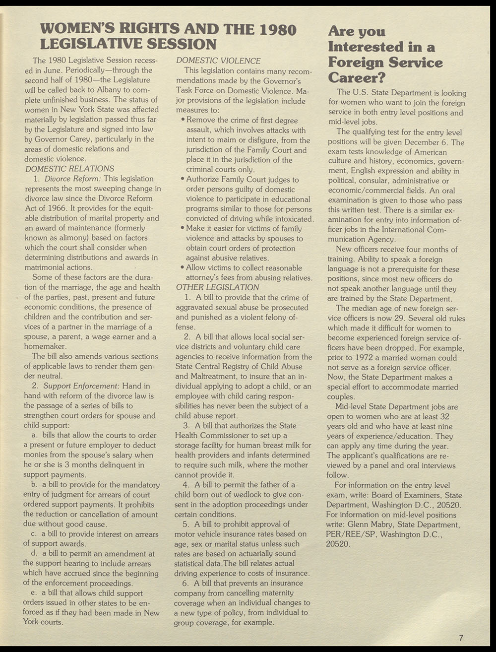 "Women New York" Bi-Monthly News from the Women's Division of the State of New York, Vol. 4, No. 2 page 7