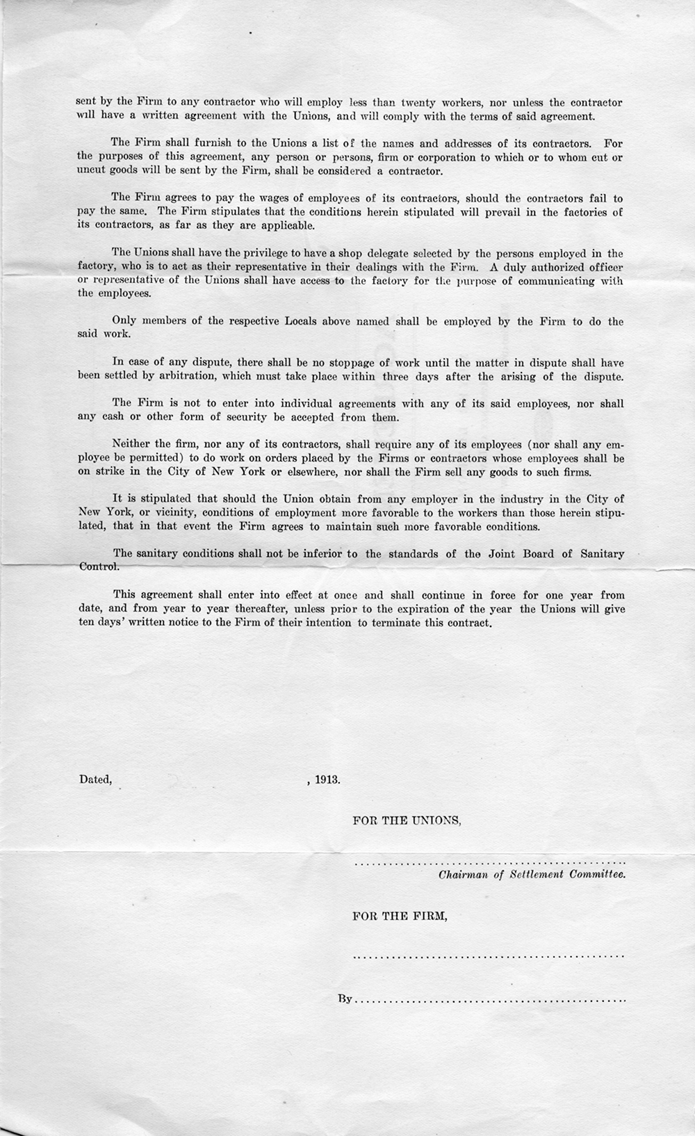 Memorandum of Agreement with International Ladies Garment Workers Union page 2