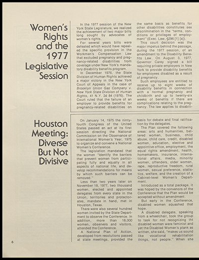 "Women New York" Bi-Monthly News from the Women's Division of the State of New York, Volume 3, Number 1, March/April 1978 thumbnail page 6