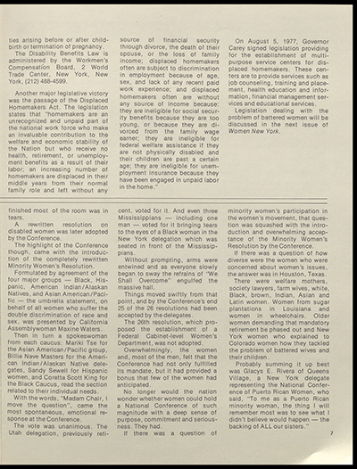 "Women New York" Bi-Monthly News from the Women's Division of the State of New York, Volume 3, Number 1, March/April 1978 thumbnail page 7