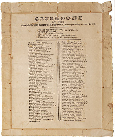 Load “Catalogue of the Litchfield Female School,” 1825 in Main Document Viewer