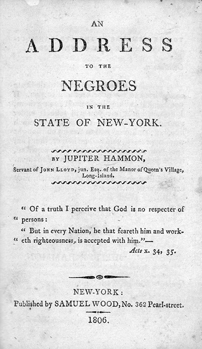 Load Jupiter Hammon, An Address to the Negroes of New York State in Main Document Viewer