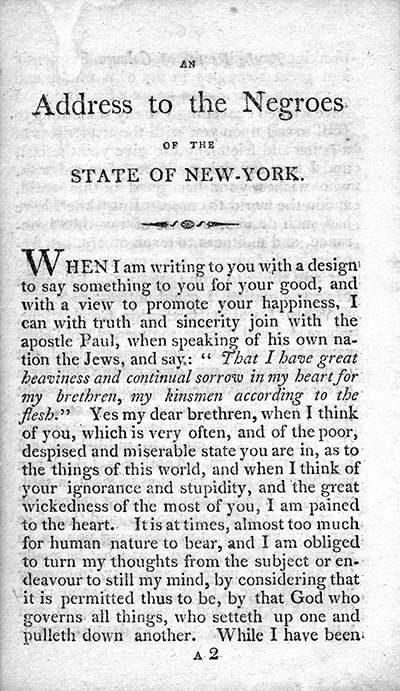 Load Jupiter Hammon, An Address to the Negroes of New York State in Main Document Viewer