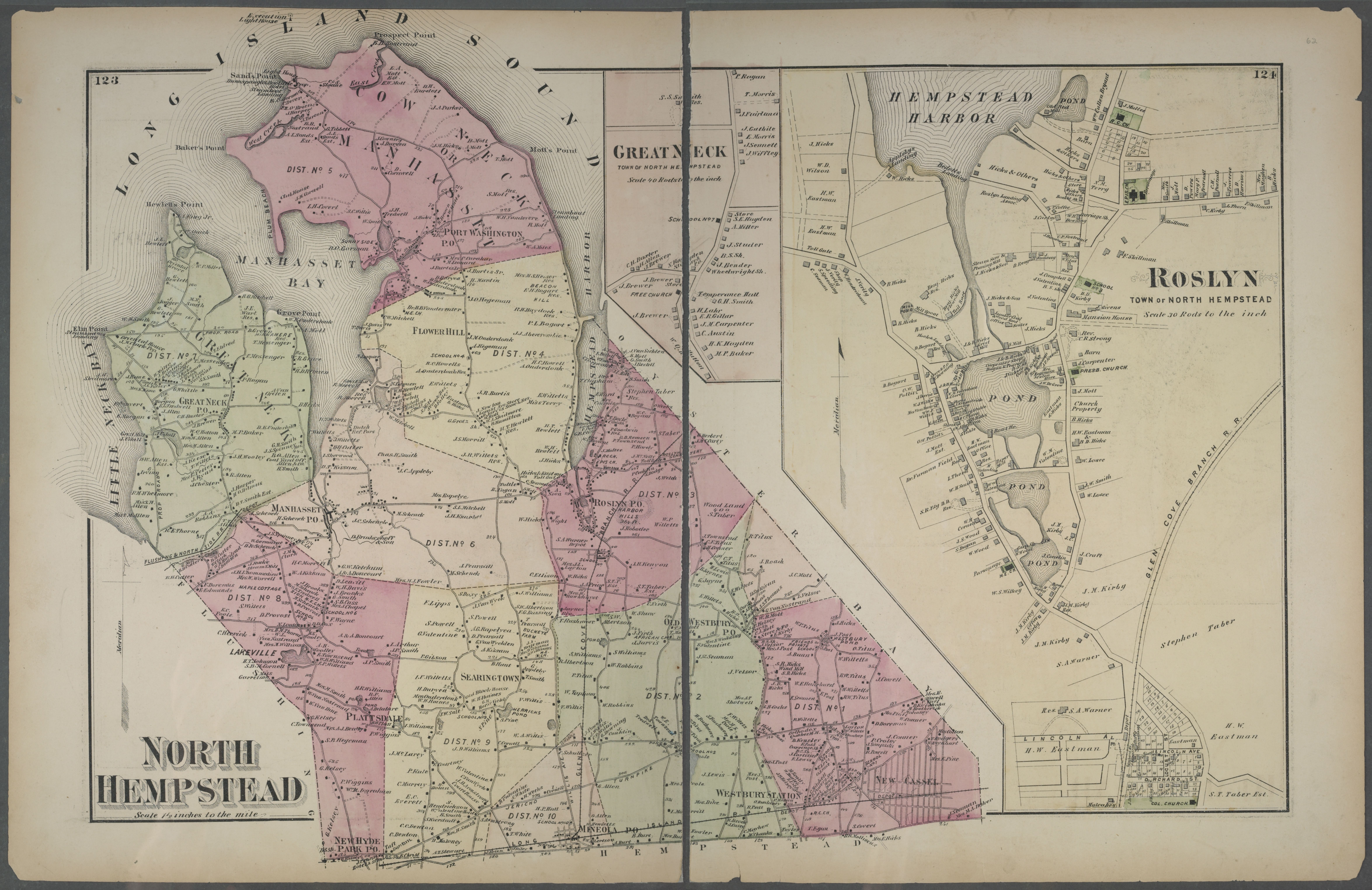 1873 Beers Atlas for North Hempstead page 1