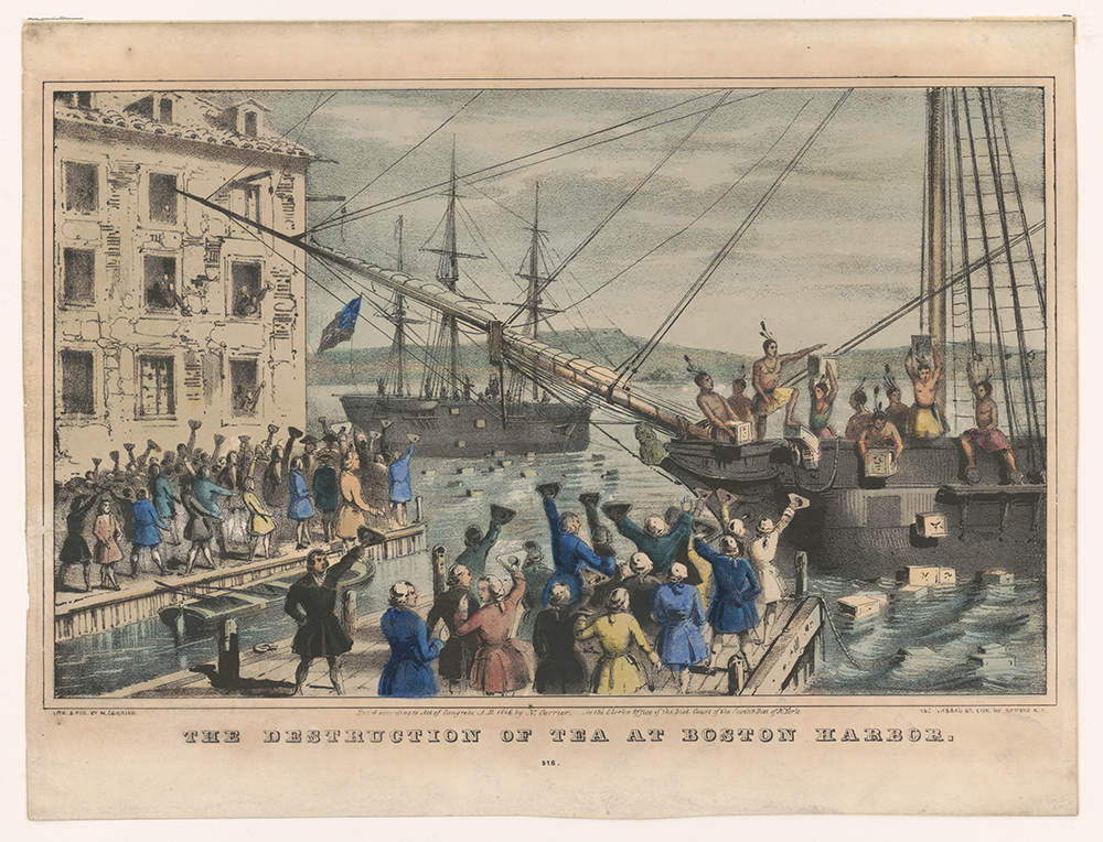 Destruction of tea at Boston Harbor page 1