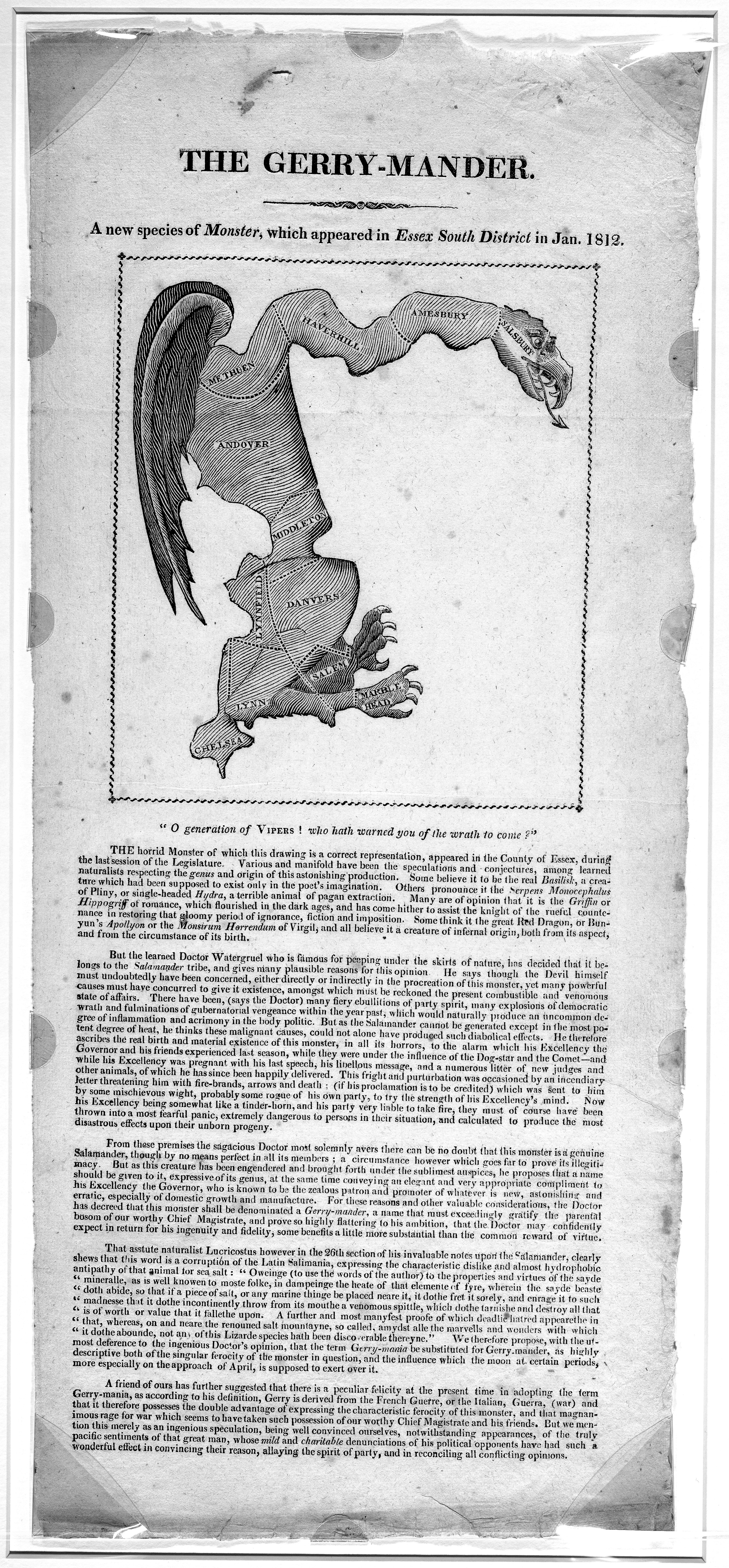 The Gerry-mander : a new species of monster, which appeared in Essex South District in Jan. 1812. page 1