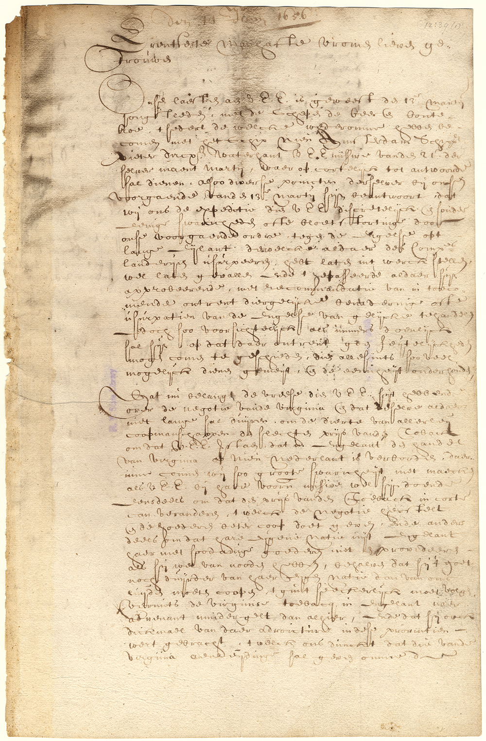 Letter from the Directors to Stuyvesant from June 14, 1656 page 1