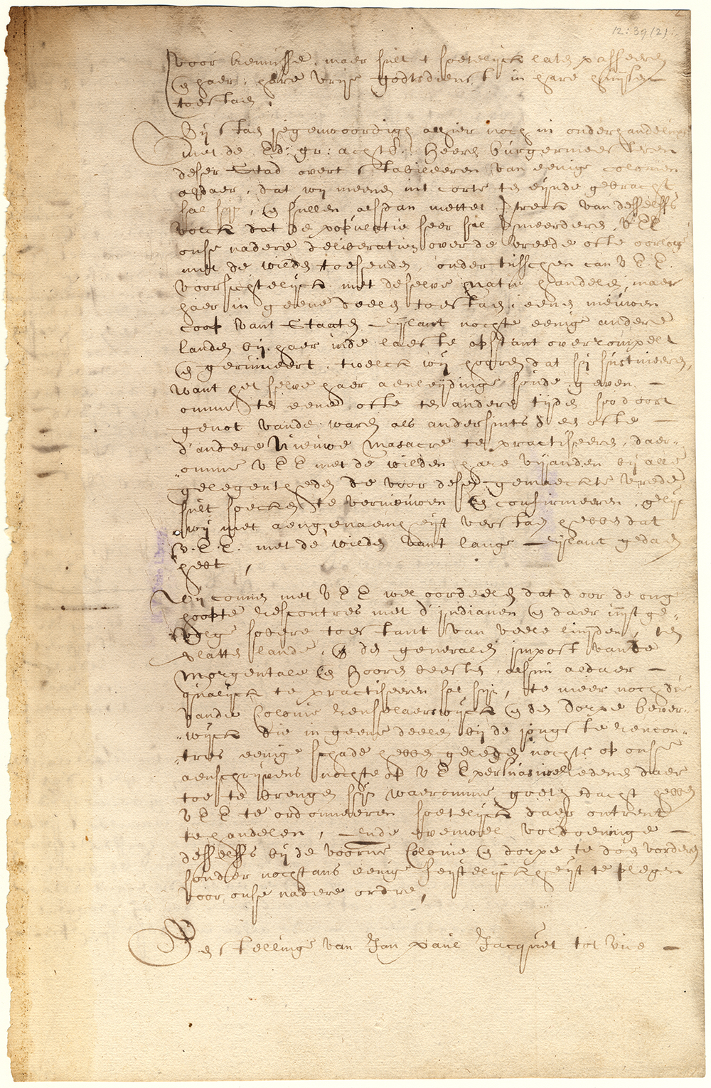 Letter from the Directors to Stuyvesant from June 14, 1656 page 3