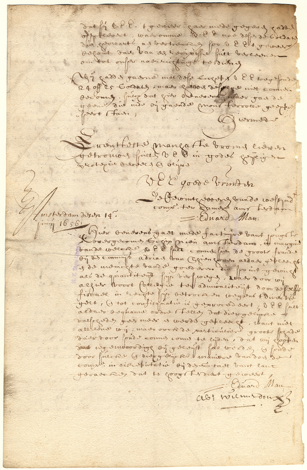 Letter from the Directors to Stuyvesant from June 14, 1656 page 8