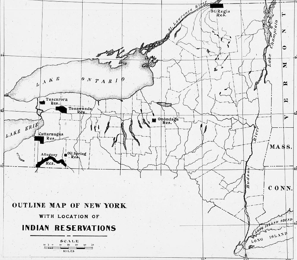 Map of New York with Indian Reservation Locations, 1890 page 1