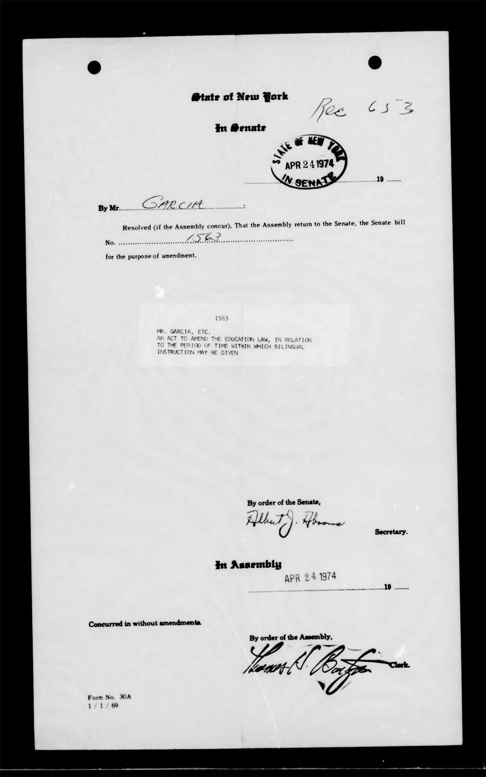 Governor's Bill Jacket, Laws from 1974, Chapter 1052 page 6