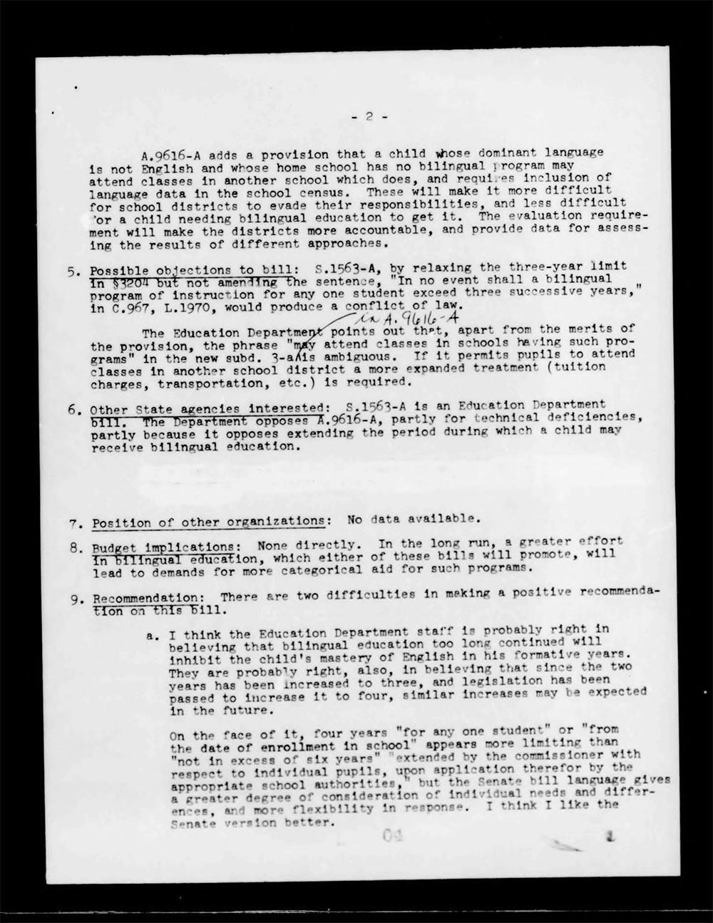 Governor's Bill Jacket, Laws from 1974, Chapter 1052 page 13