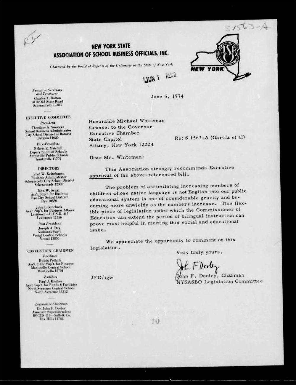 Governor's Bill Jacket, Laws from 1974, Chapter 1052 page 19