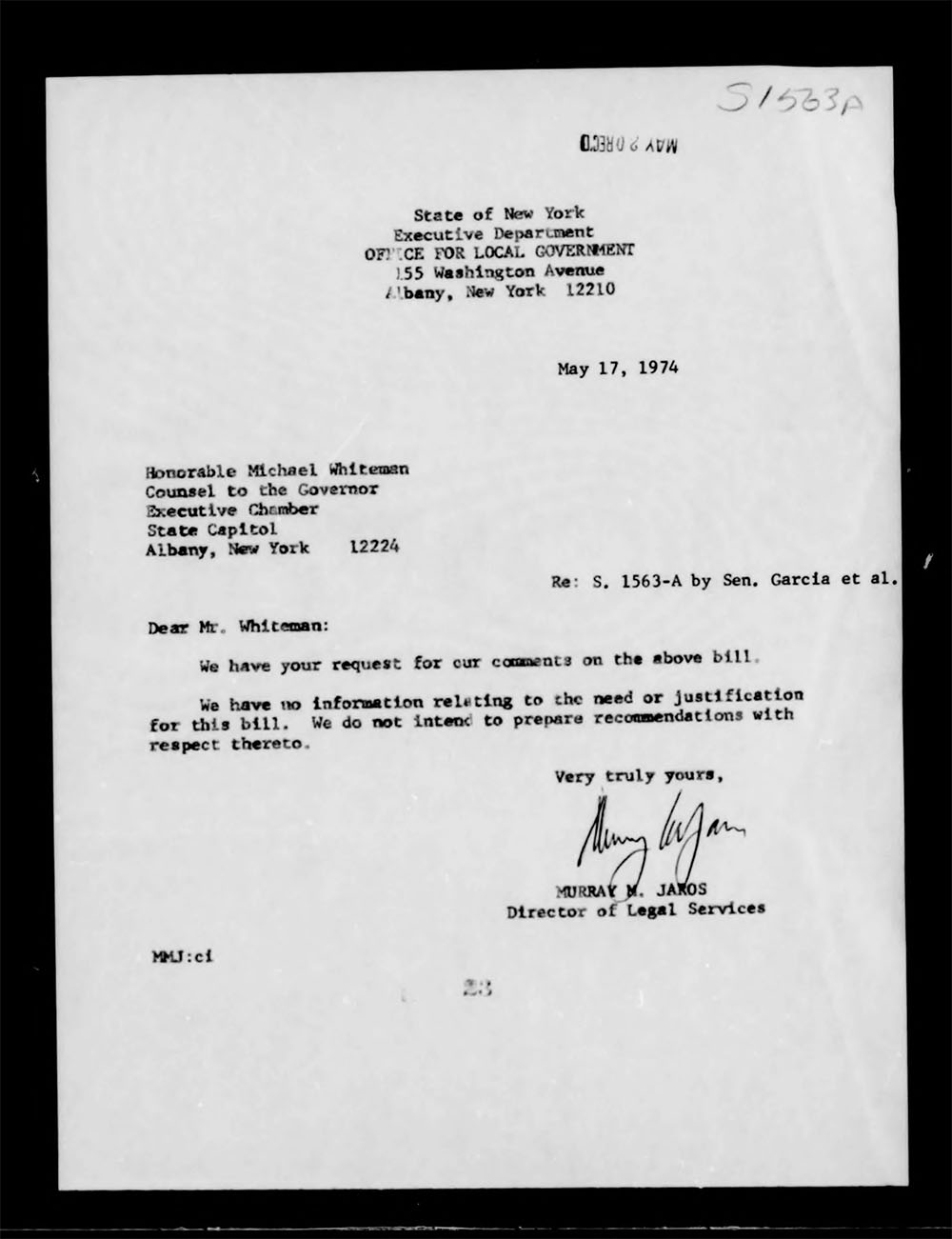 Governor's Bill Jacket, Laws from 1974, Chapter 1052 page 32