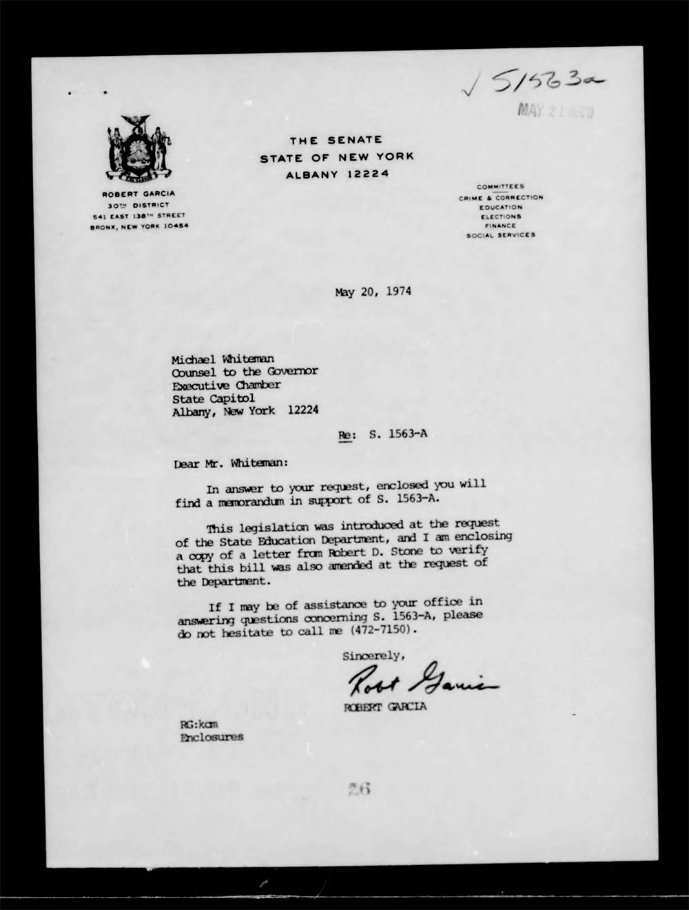 Governor's Bill Jacket, Laws from 1974, Chapter 1052 page 35