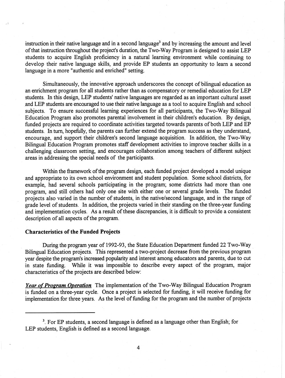 The Annual Report of the Two-Way Bilingual Education Program for the 1992 - 93 Program Year page 10